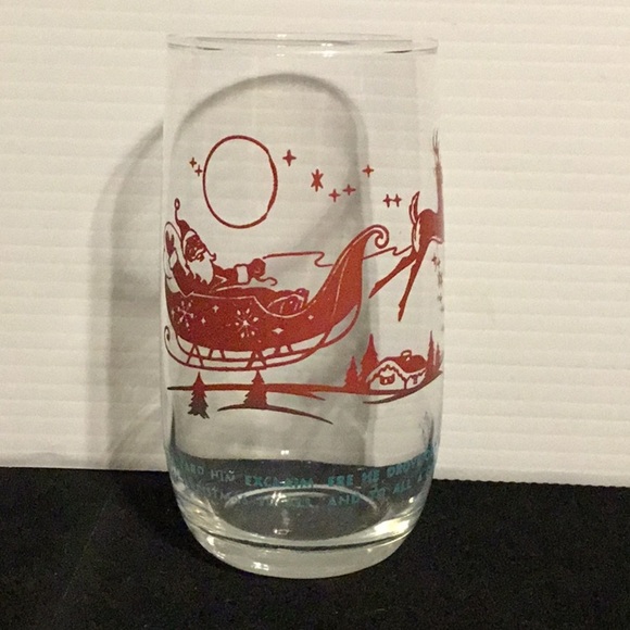 Vintage Red Santa ‘Twas the Night Before Christmas Glasses 1950s Sealtest Promo - Picture 7 of 13